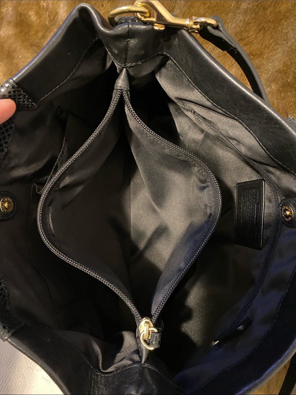 Coach Black Leather Shoulder Bag with Gold Hardware, minimal wear. Crossbody - Picture 7 of 10